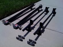 Yakima crossbars, towers, bike carriers and load stops.