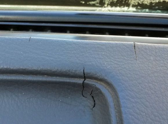 cracks in dash had to add a hardener to the color mix an then put in cracks