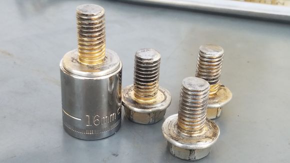 FILED/CLEANED TIP OF BOLTS. MAKE SURE EACH IS NO LONGER THAN 20MM