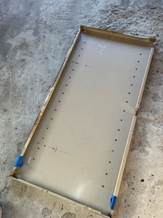 Using the edge of this shelf saves me from needing a sheet metal break.