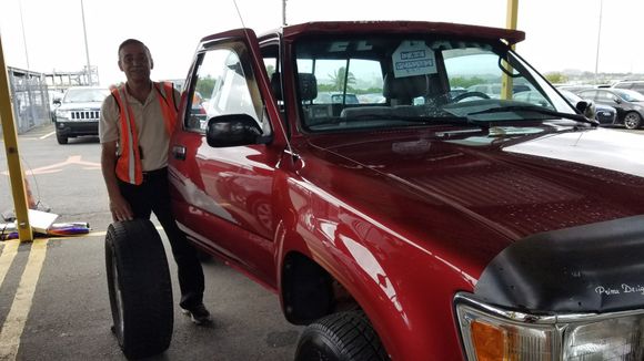 My pops dropping it off at the port in Puerto Rico