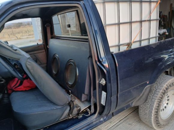 Two 12” kenworth subs wrapped custom box in the closest blue to match interior. What are your thoughts?