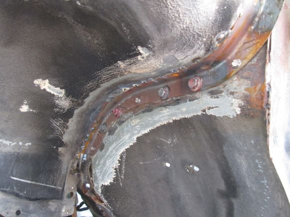 Flanges tacked into final position and now replacing set screws with bolts.