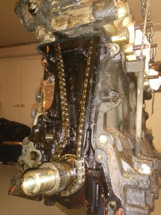 22RE Rebuild: Timing cover off.
