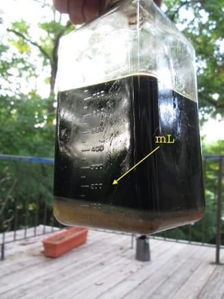 so... ~80mL of sludgy water in ~ 5 qt. oil.  sigh...