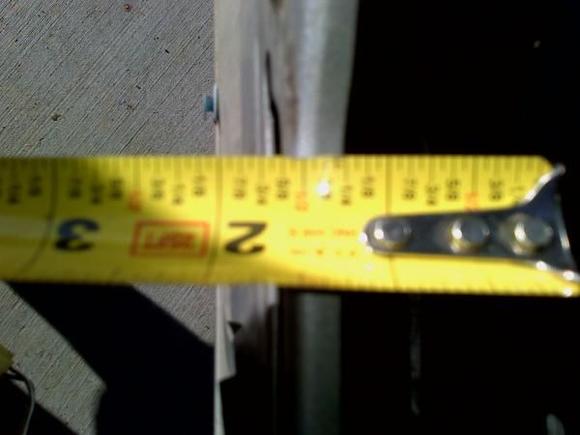 Window sits approx 1.75" from door panel