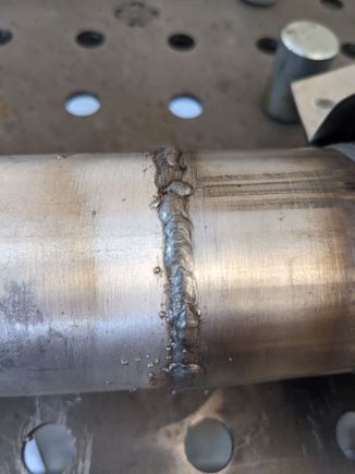 Welding the step down from 2.5OD-->ID on to the cat