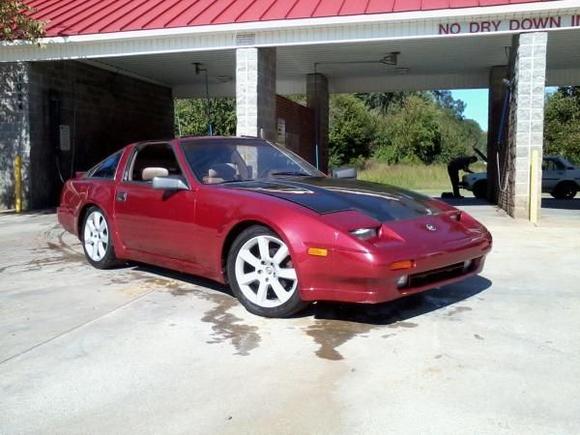 Somewhat clean. I'm going to reclear the cf hood and get the  front bumper repaired also. Wheel spacers on their way, though eventually I want to get some es 2.2.2's on this thing. 10.5"  12 offset rear, 9"  12 offset front.
