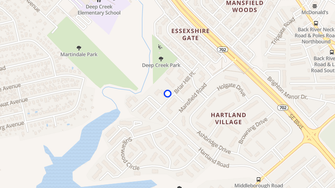 Map for Mansfield Woods Apartments - Essex, MD