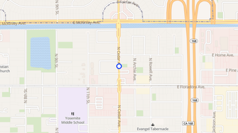 Map for Evergreen Apartments - Fresno, CA