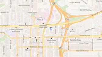 Map for Hillcrest Place Apartments - San Diego, CA