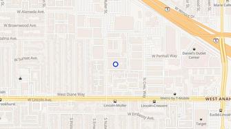 Map for Crossroads Apartments  - Anaheim, CA