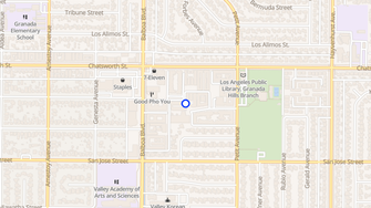 Map for Kingsbury Apartments - Granada Hills, CA