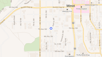 Map for Pines Apartments - Minot, ND