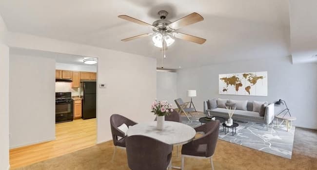 Separate Dining Area with Lighted Ceiling Fan